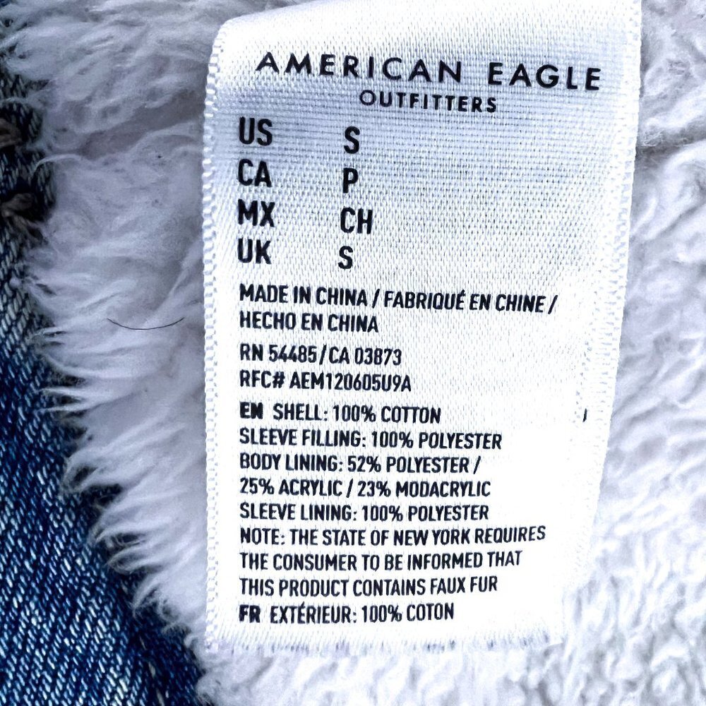 Denim Trucker Sherpa lined jacket Size Small - Picture 11 of 12